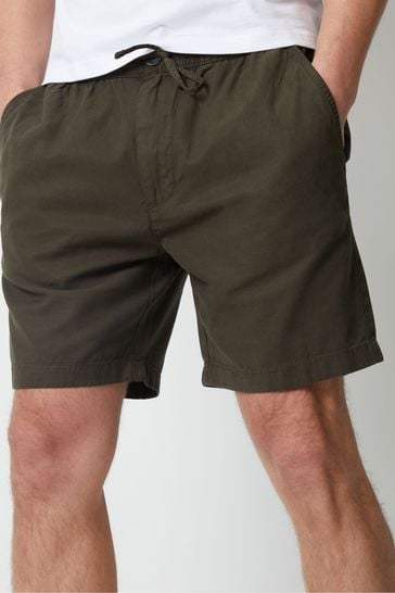 Threadbare Forest Green Cotton Lyocell Jogger Style Shorts