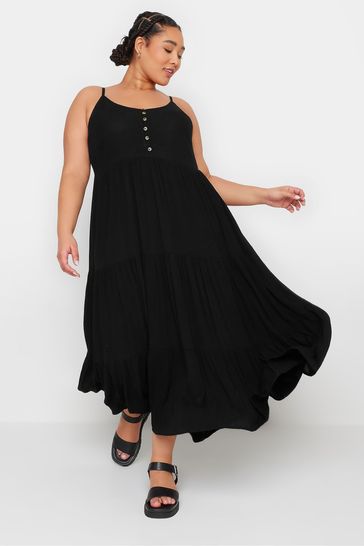 Yours Curve YOURS Curve Black Crinkle Maxi Dress
