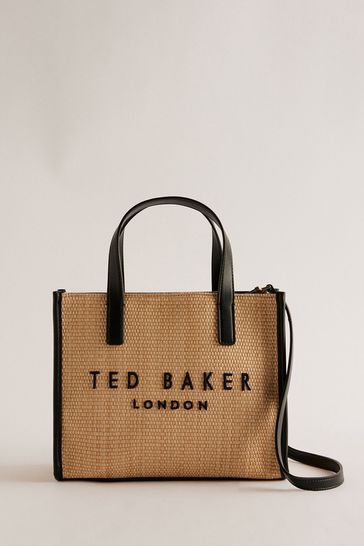 Ted Baker Small Paolina Faux Fur Raffia Icon Bag
