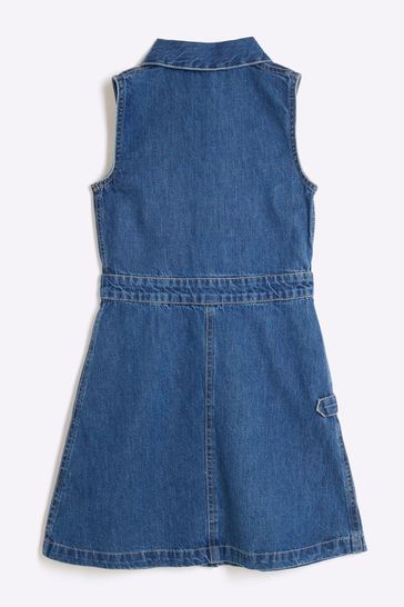 River island denim pinafore dress hot sale