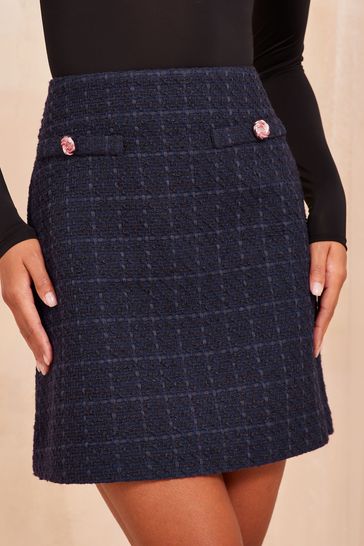 Buy Friends Like These Boucle Mini Skirt With Button Detailing from Next Bahrain