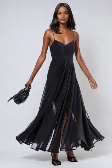 Religion Black Infamous Olsen Full Layer Maxi Dress