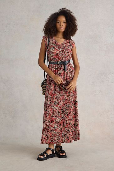 White Stuff Red Darcie Jersey Maxi Dress