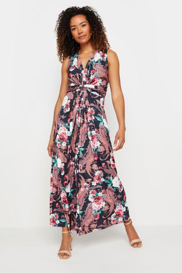 Buy M Co Navy Blue Paisley Floral Print Knot Maxi Dress from Next Bahrain