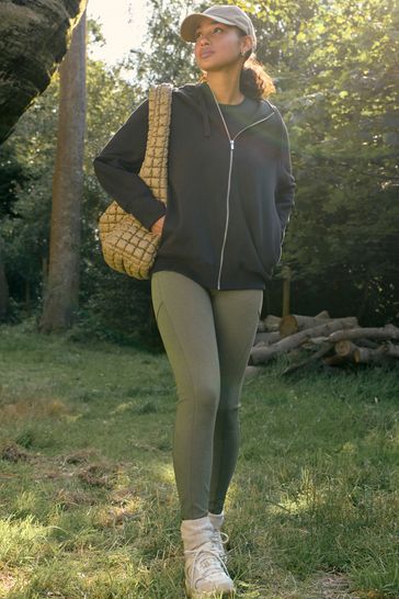 Buy Khaki Green Elements Fleece Lined Leggings from Next Denmark