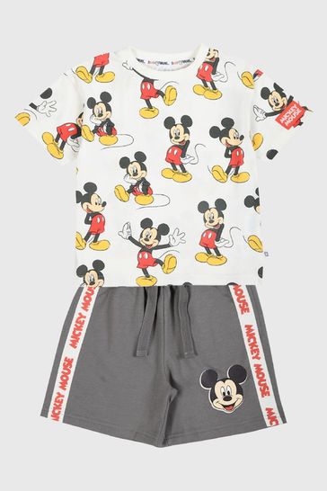 Brand Threads Natural Boys Mickey Mouse Daywear Short Set