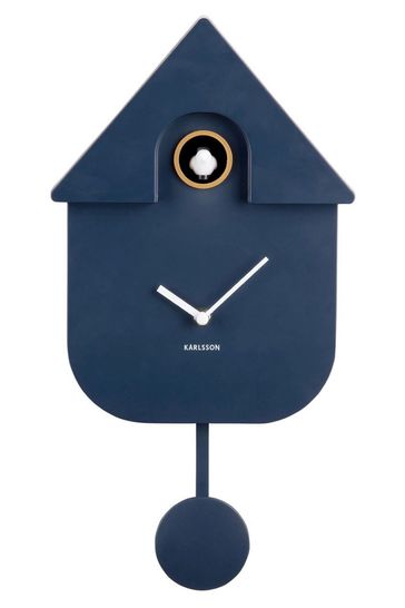 Karlsson Dark Blue Modern Cuckoo ABS Wall Clock