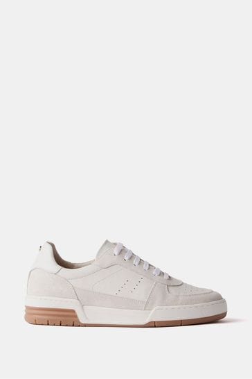 Mint Velvet White Suede Trainers