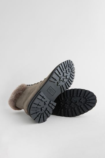 Fur lace up boots 2025