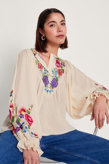 Monsoon Winny Embroidered Floral Blouse