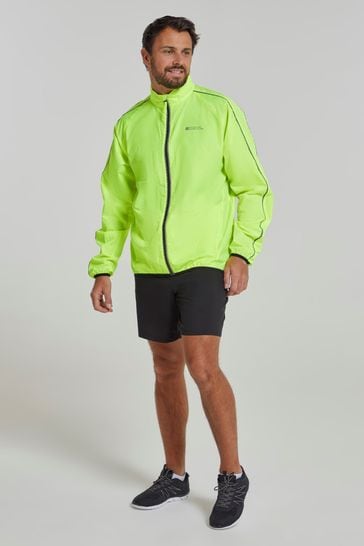 Mountain Warehouse Yellow Mens Force Reflective Water Resistant Running and Cycling Jacket