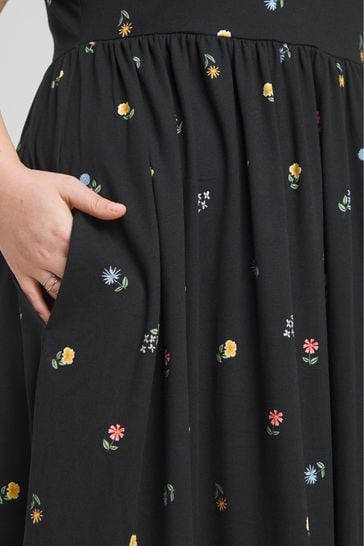 Simply Be Black Supersoft Pocket Midi Dress