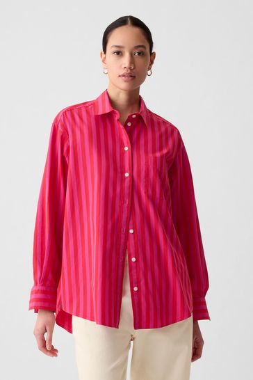 Gap Pink Organic Cotton Big Long Sleeve Shirt
