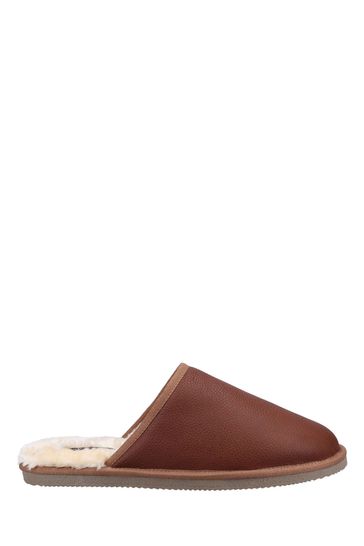 Buy Hush Puppies Coady Black Leather Slippers from the Laura Ashley online shop