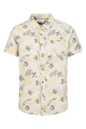 Mountain Warehouse Green Mens Tropical Printed Short Sleeved Shirt
