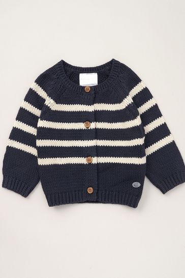 Rock-A-Bye Baby Boutique Blue Cosy Cotton Knit Cardigan