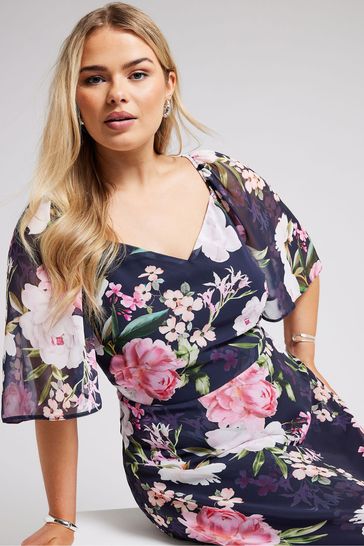 Buy Yours Curve LONDON Curve Floral Print Maxi Dress from Next Bahrain