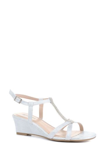 Pavers silver wedge sandals store
