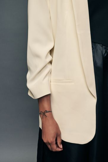 Ruched sleeve jacket clearance