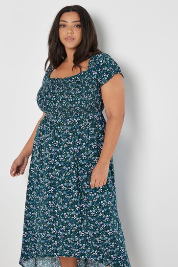 Buy Apricot Green Cottage Daisy Bardot Maxi Dress from Next Ireland