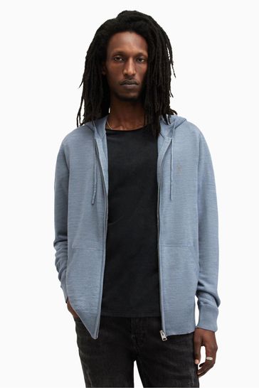 Buy AllSaints Blue Mode Merino Zip Hoodie from Next Saudi Arabia