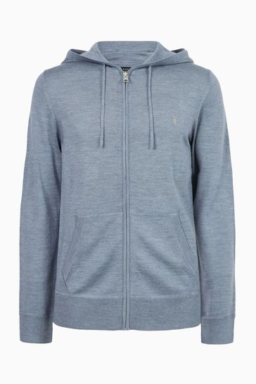Buy AllSaints Blue Mode Merino Zip Hoodie from Next Denmark