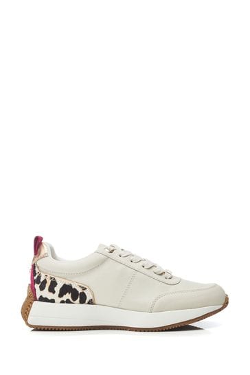 Moda in Pelle White Athenea Chunky Lace Up Runner Trainers