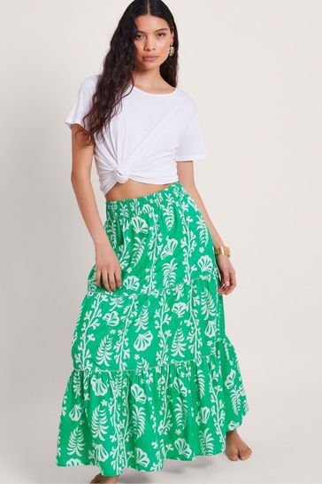 Monsoon Green Lani Maxi Skirt