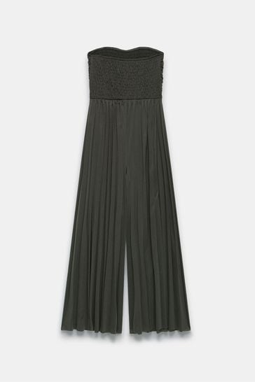 Buy Mint Velvet Green Pleated Bandeau Wide Jumpsuit from Next Turkey