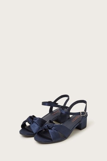 Buy Monsoon Blue Satin Twist Heeled Sandals from Next Kuwait
