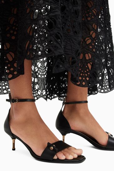 AllSaints Black Gloria Sandals