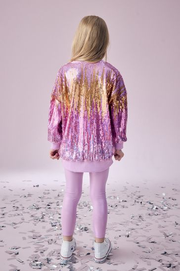 Pink sequin sweatshirt clearance