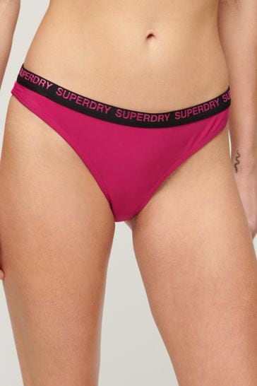 SUPERDRY Pink SUPERDRY Elastic Cheeky Bikini Briefs
