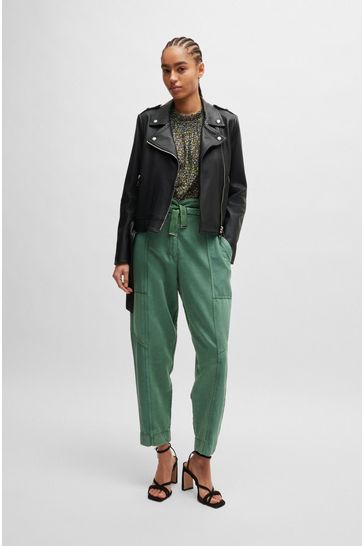 Boss leather biker jacket online