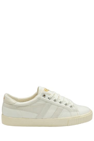 Gola White Ladies Tennis Mark Cox Canvas Lace-Up Trainers