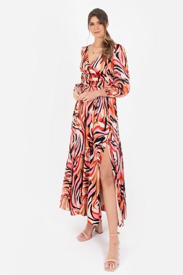 Lovedrobe Wrap Front Maxi Dress With Elasticated Waist Detail