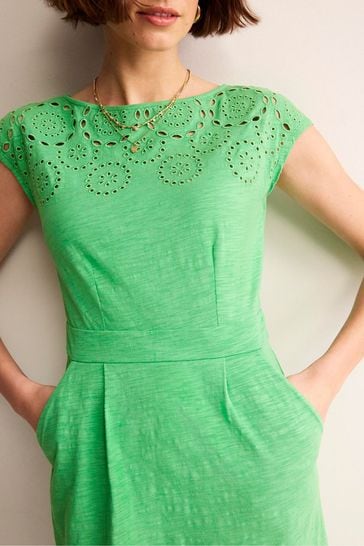 Buy Boden Green Florrie Broderie Jersey Dress from Next Canada