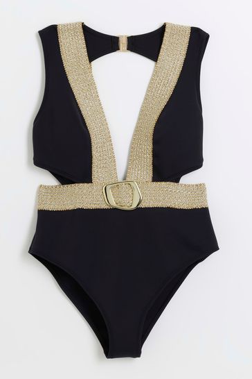 River island black swimsuit cheap