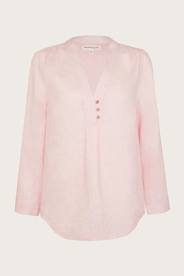 Buy Monsoon Pink India Linen Shirt from Next Poland