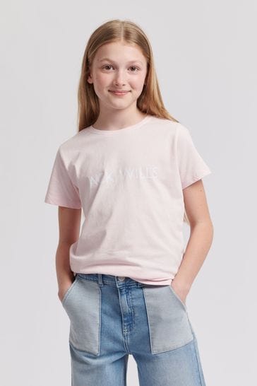 Jack Wills Girls Pink Est 1999 Regular Fit T-Shirt
