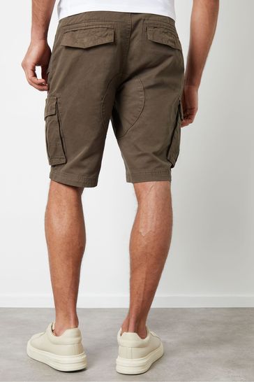 Buy Threadbare Chocolate 100 Cotton Twill Utility Cargo Shorts from Next Turkey