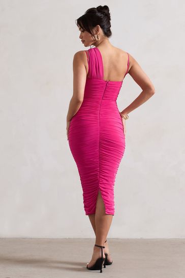 Fuschia pink midi dress store