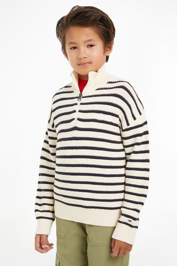 Tommy Hilfiger Half Zip Breton Stripe Sweater