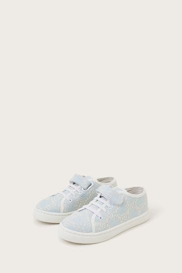 Monsoon Blue Heart Lace Trainers