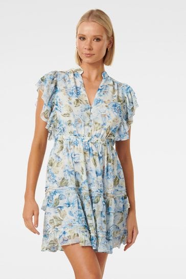 Forever new blue floral sales dress