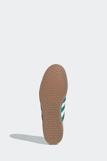 Adidas gazelle ii white/green leather trainers sales