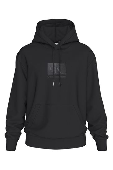 Calvin Klein Logo Embroidery Patch Black Hoodie