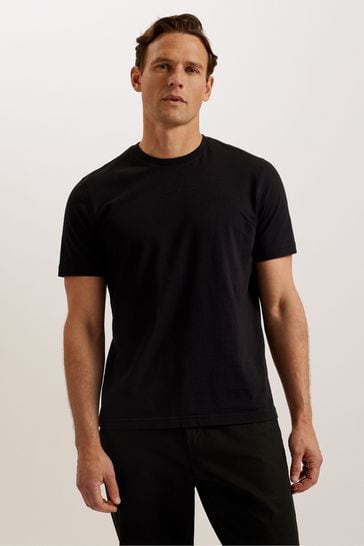 Ted Baker Black Wiskin Short Sleeve Regular Branded T-Shirt