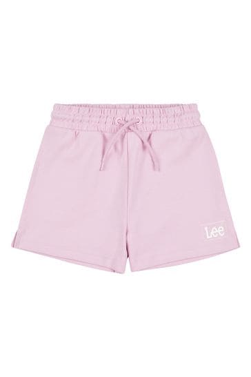 Lee Girls Pink Box Graphic Logo Shorts