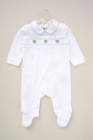 Rock-A-Bye Baby Boutique All-in-One White Sleepsuit
